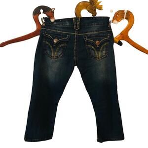 V.I.P. Distressed Cropped Denim Jeans-size 7/8